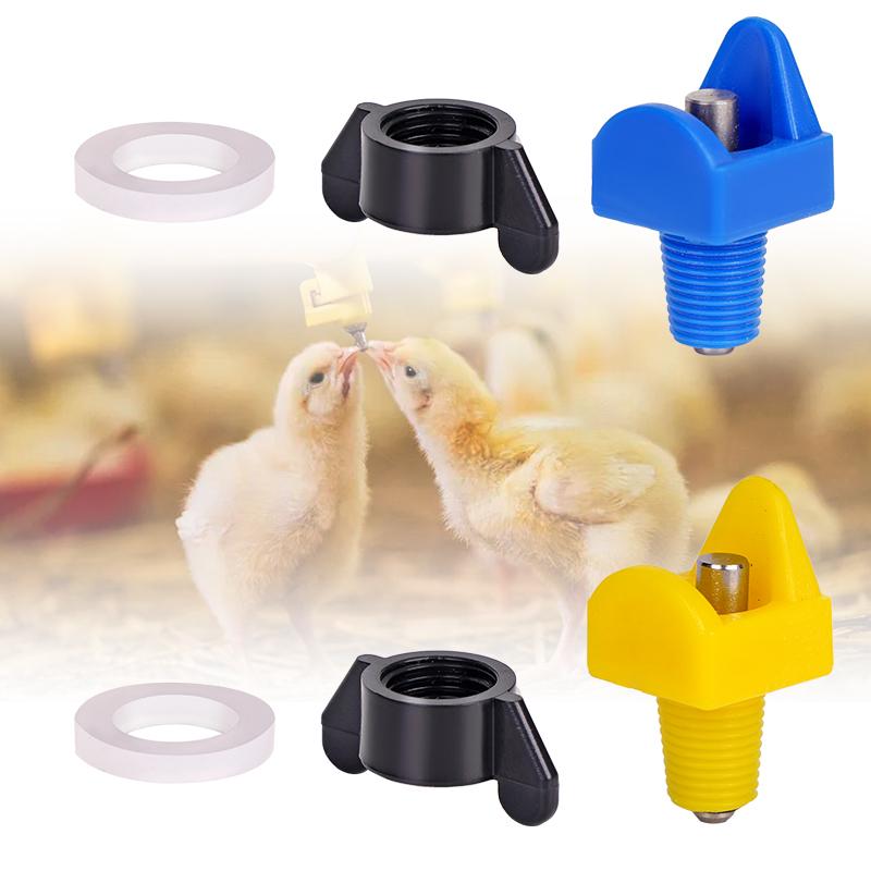 5/10/20Pcs Chicken Waterer Nipple Drinkers Quail Pigeon Bird Waterer Nipples Automatic Waters Spring Type Poultry Waterer