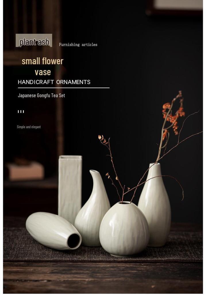 Chinese Retro Ceramic Small Vase - Stylish Decorative Vase for Dry or Hydroponic Flowers