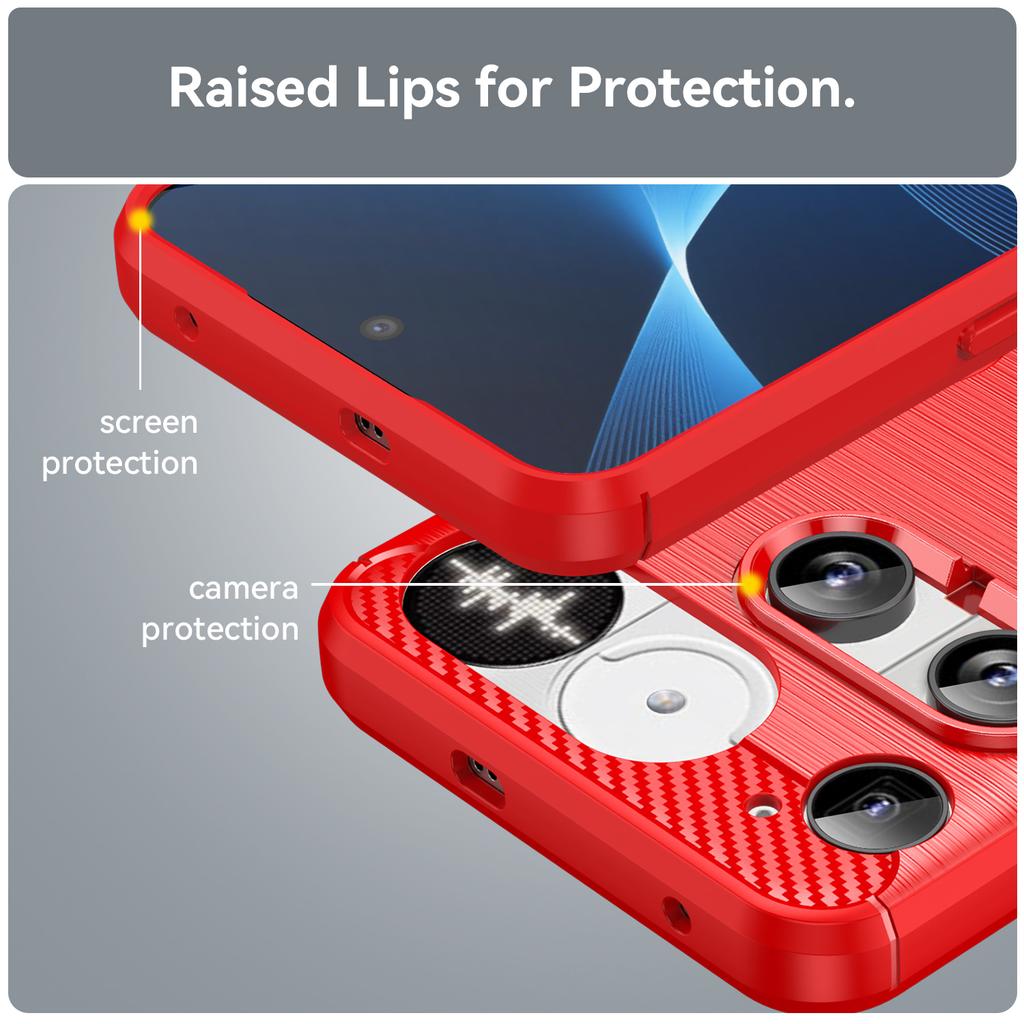 For Nothing Phone (3) 5G Case Protective Phone Cover Carbon Fiber Texture Brushed