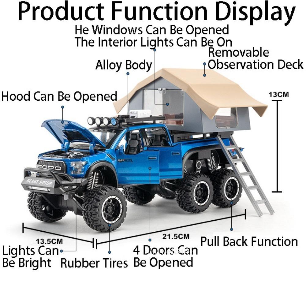 1:24 Scale TACOMA F150 RV Alloy Toy Car Model Diecast Metal Sound Light Simulation Vehicle Models Children's Educational Toys