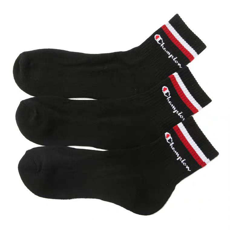 Șosete de baschet unisex lungime medie, stil campion - 3 perechi, bumbac prosop, tendință toamnă/iarnă