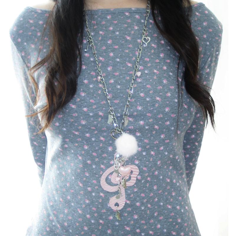 

Jewelry Musical Notes Wings Heart Pendant Necklace for Women Harajuku Kawaii Accessories Korean Fashion Chain Necklace Punk