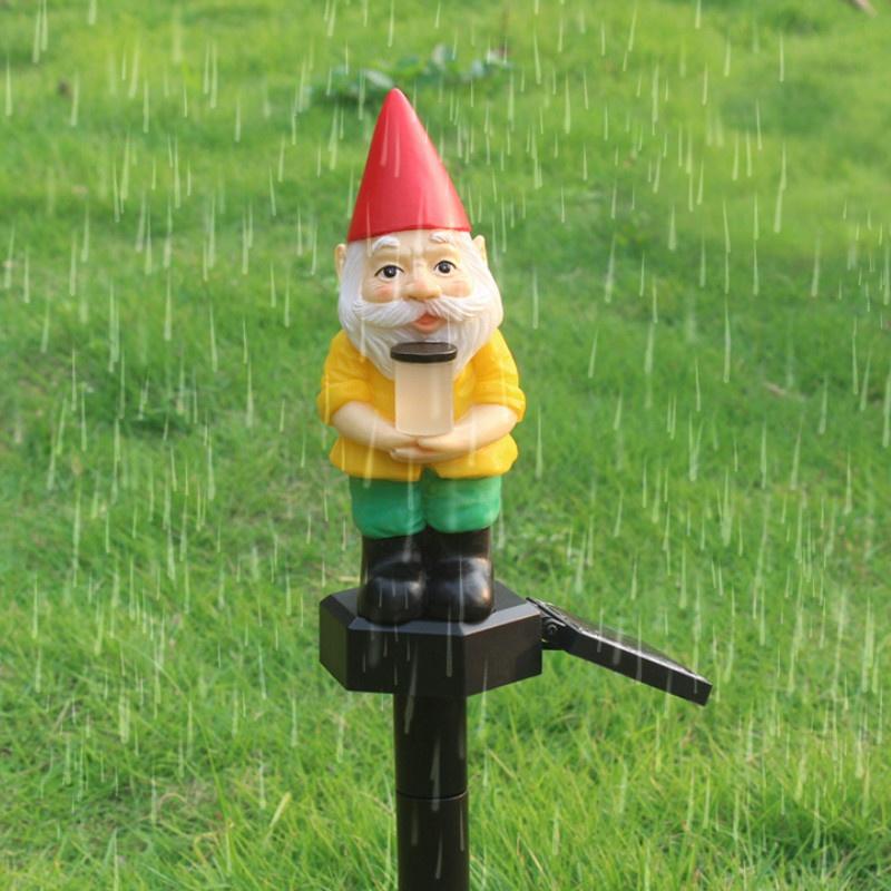 Waterproof Christmas Solar Powered Santa Claus Light Christmas Lawn Decoration Landscape Solar Plug