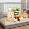 Detachable Wooden Grass Dispenser Bite Resistant Rabbit Hay Rack  Cage Accessories