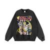 Unisex Oversized Anime Print Hoodie Cotton Long Sleeve Streetwear Loose Fit Casual Sweatshirt