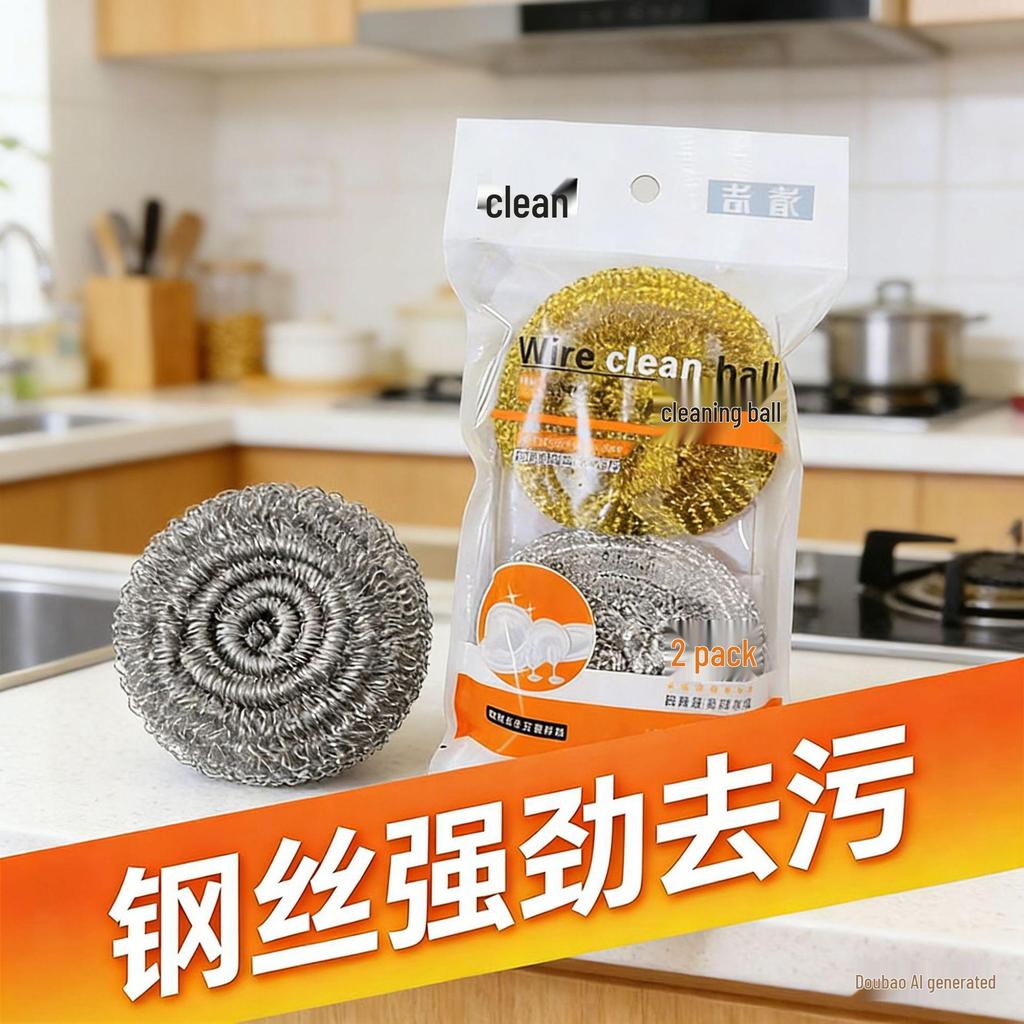 Large Stainless Steel Wool Scrubber for Kitchen Cleaning - Individually Packaged, Thickened Pot & Dish Cleaner in Stock