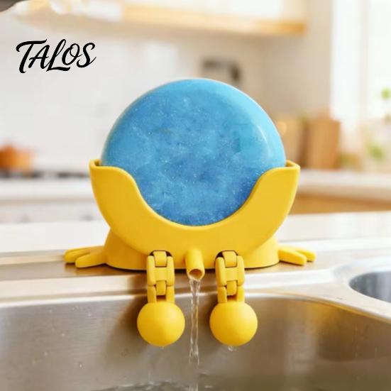 Hollow Diversion Sponge Holder 3D Printed Smiling Face Holder, Cartoon Character Dish Drying Rack Cute Man Shaped with Drainage Design, Multi-Color