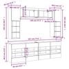 6 Piece TV Wall Unit with LED Lighting Concrete Grey
