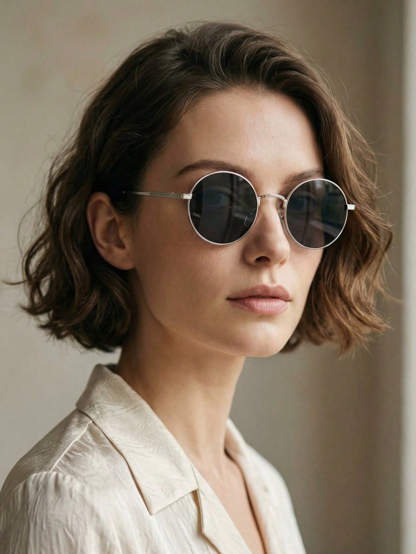 

Women s metal full-frame round glasses, sexy, casual, and fashionable, suitable for daily commuting, outfit photos, outdoor vaca чёрный