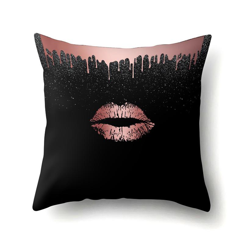 Polyester Pillow Case Automobile Decoration Home Printed Pillow Case Waist Cushion Cover Car Cushion Head Cushion Cover