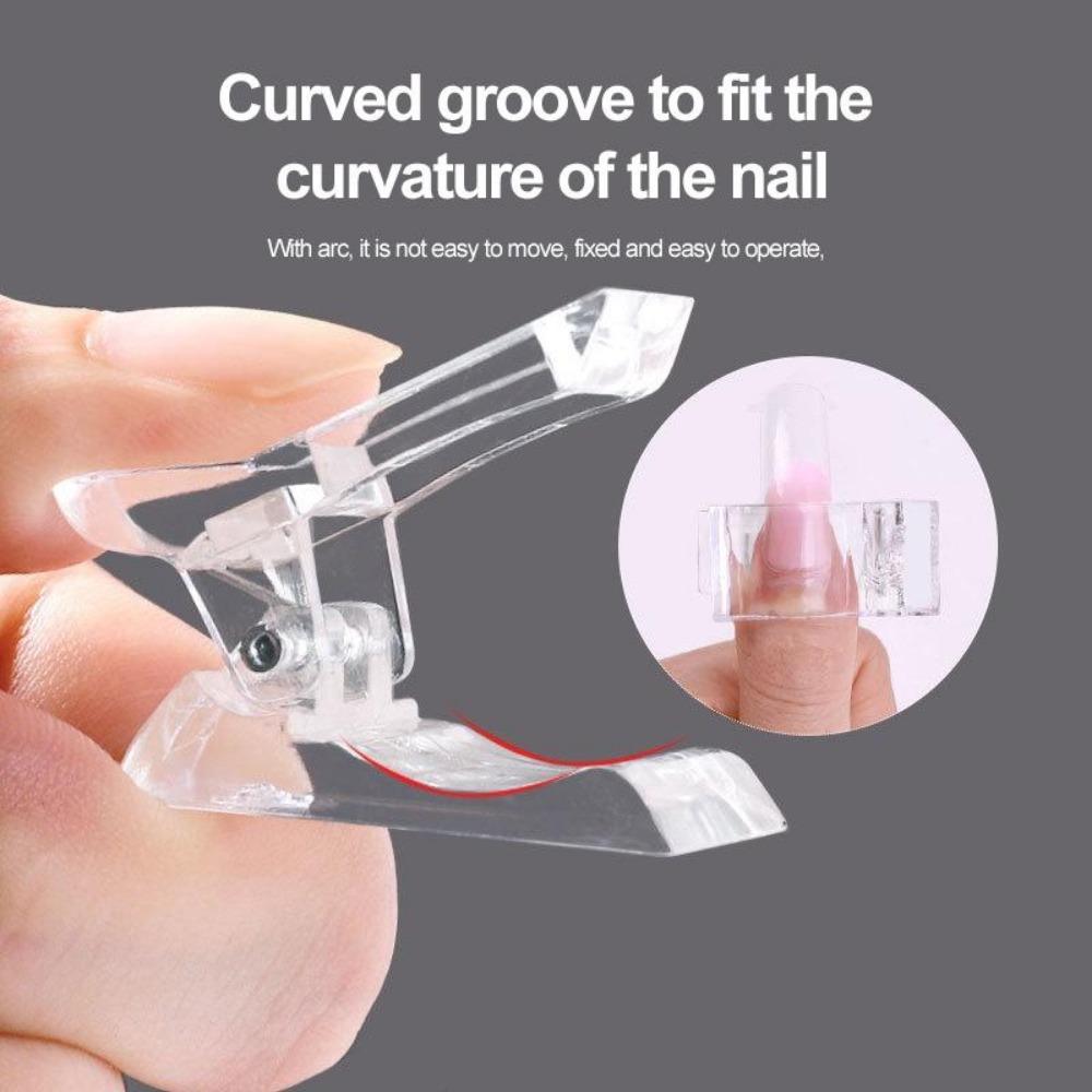5pcs Nail Tips Clip Quick Building Poly Uv Gel Assistant Tool Diy Manicure Plastic Extension Clamp