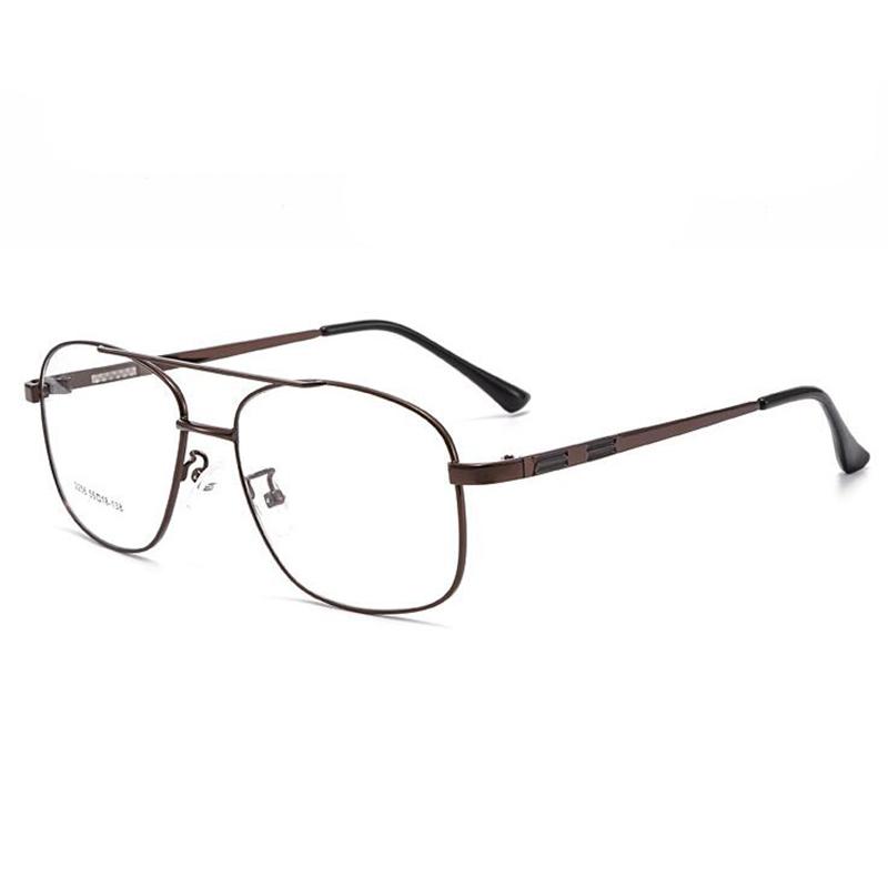 Double Beam Big Frame Sun Photochromic Gray Prescription Spectacles Metal Oval Nearsighted Glasses Diopter 0 -0.5 -0.75 To -6.0