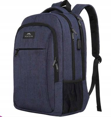 Matein Laptop Backpack 17.3" USB 3 Compartments Business Blue 1007