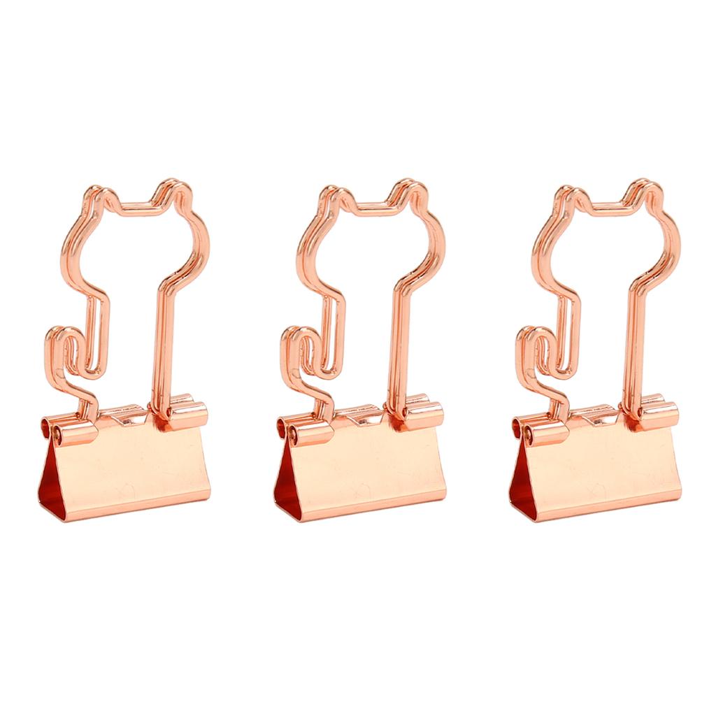 100 Pcs  Clips Metal Hollow Cat Shape  Gold Small  Clips for Office Documents Certif