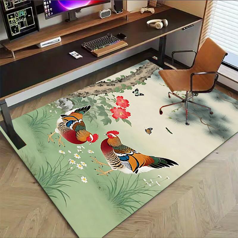1PC Rooster Butterfly Extra Large Non-Slip Floor carpet, Office, family, bedroom, Studio - Large Area Rug,Longlasting Material-K0325