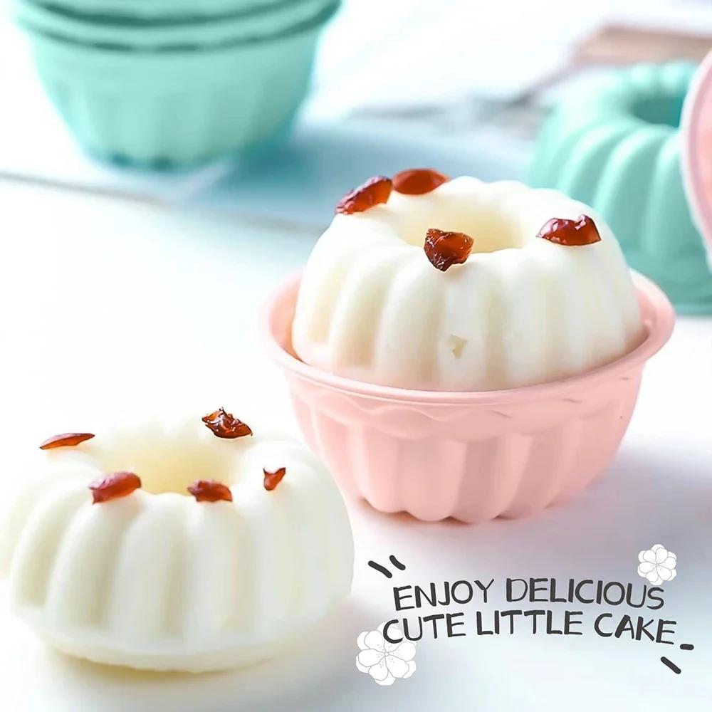 12PCS/Set Mini Cake Pan Non Stick Silicone Cupcake Liners Pumpkin Shape Mold Donuts Cornbread Jellies Dessert Baking Tray