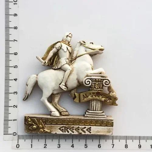 Griechische Touristen-Souvenirs Kühlschrankmagnet Griechenland Flagge Samurai Spartanischer Helm Handbemalung Magnetische Kühlschrankaufkleber Geschenkideen