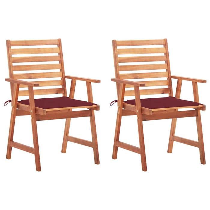 VidaXL Set of 2 Outdoor Dining Chairs with Cushions, Patio Seats, Dining Room Chairs, Patio Furniture 3064329