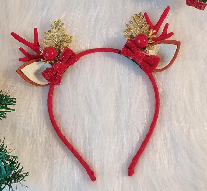 2025 Christmas Antler Headband Hair Tie - Women's Holiday Hair Accessories