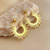 Simple Fashion Sunflower Bridal Sets Gold Plated Stainless Steel Necklace Earrings  Sets Suitable  For Party Gifts