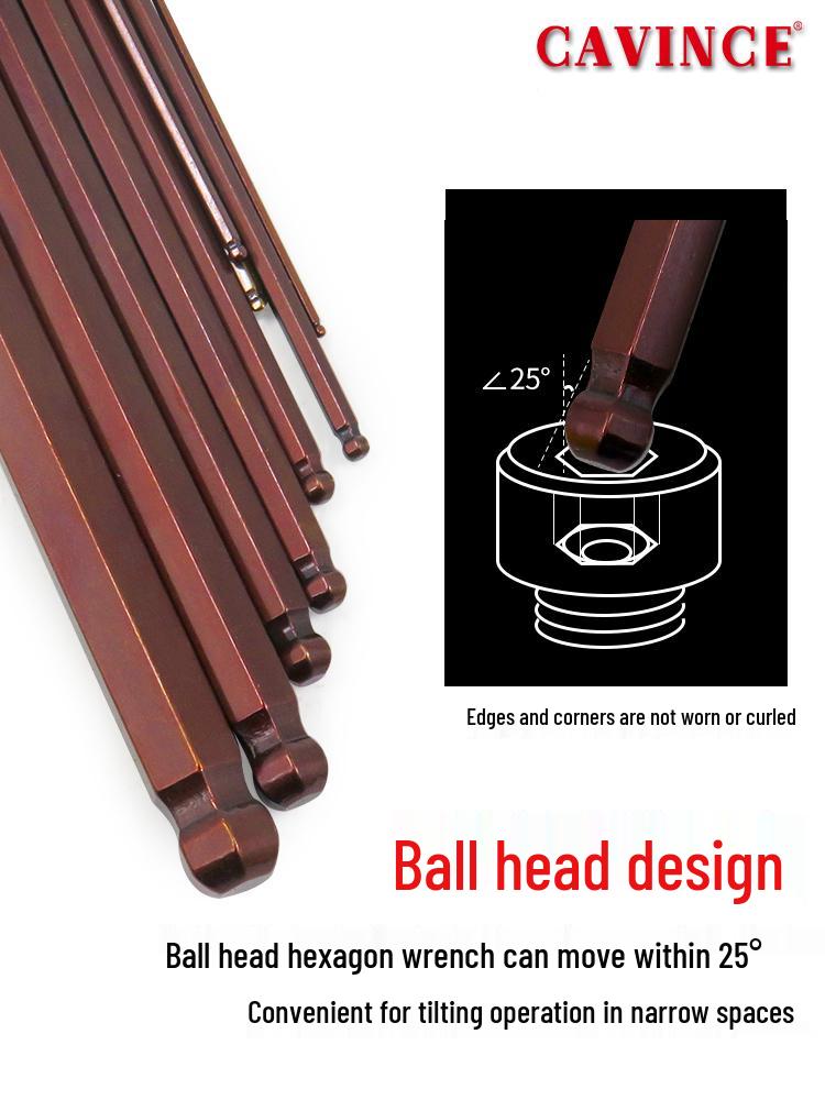 Industrial Color Hex Wrench Set: Chrome Vanadium Ball Head, Torx, Phillips, Star, Medium-Long, Foldable, Multi-Purpose.