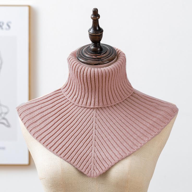 2025 Autumn/Winter High Neck Knit Shawl: Versatile Triangle Faux Collar Neck Warmer.
