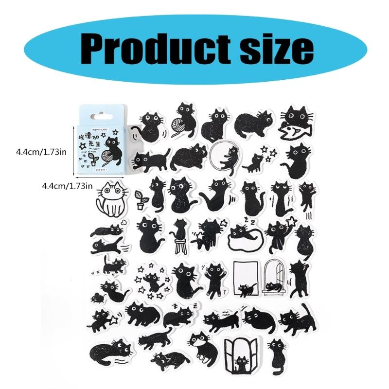 45 Pcs/Box Lovely Kitten Stickers Cats Theme Stickers Water Bottle Stickers Animals Decorative Stickers for Journaling