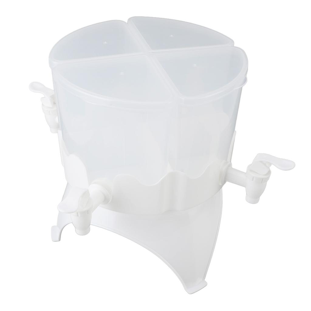 Beverage Dispenser Rotatable Large Capacity Detachable 4 Grids Cold Kettle Plastic Drink Dispenser F