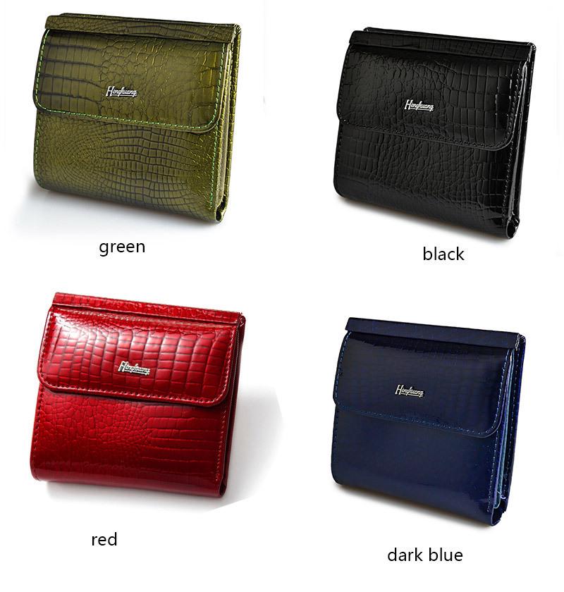 Damska portmonetka i krótki portfel z prawdziwej skóry, wielofunkcyjne, z wieloma przegródkami na karty.