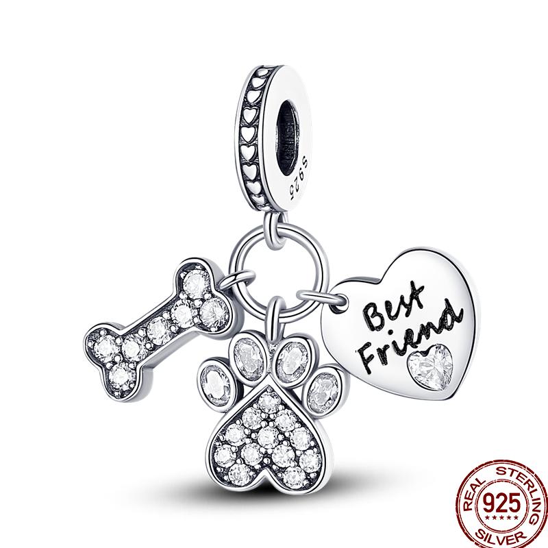 100% Copper Cute Pet Animal Owl Cute Puppy Pink Kitten Charm Beads Suitable For 3Mm Original Bracelet Diy