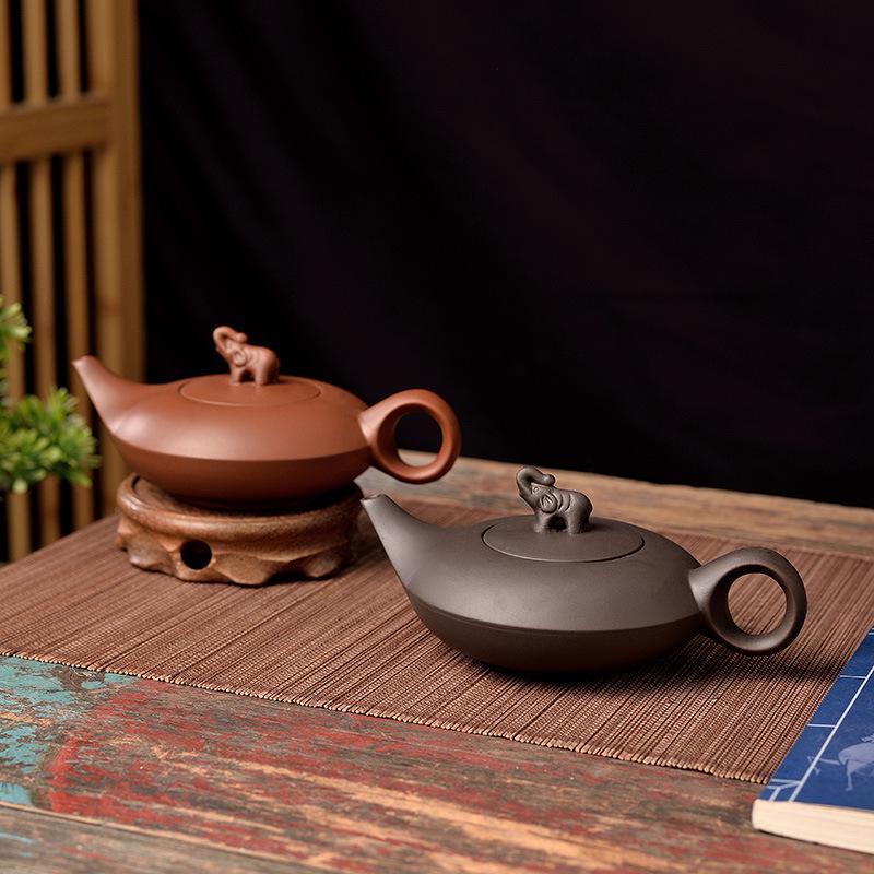 Large Handmade Purple Sand Teapot Kung Fu Tea Set Zhu Ni Tea Breaker Filter Pot Elephant Pot