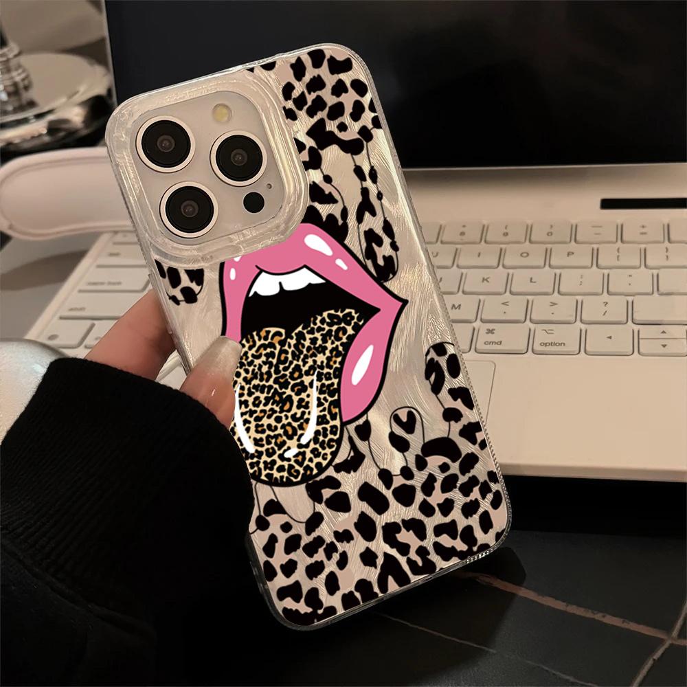 Velké jazykové pouzdro s leopardím potiskem a laserovým efektem pro Samsung Galaxy A55 A15 A35 A54 A34 A05 A05S S25 S24 Ultra 5G S23 S21 FE S22 Plus kryt