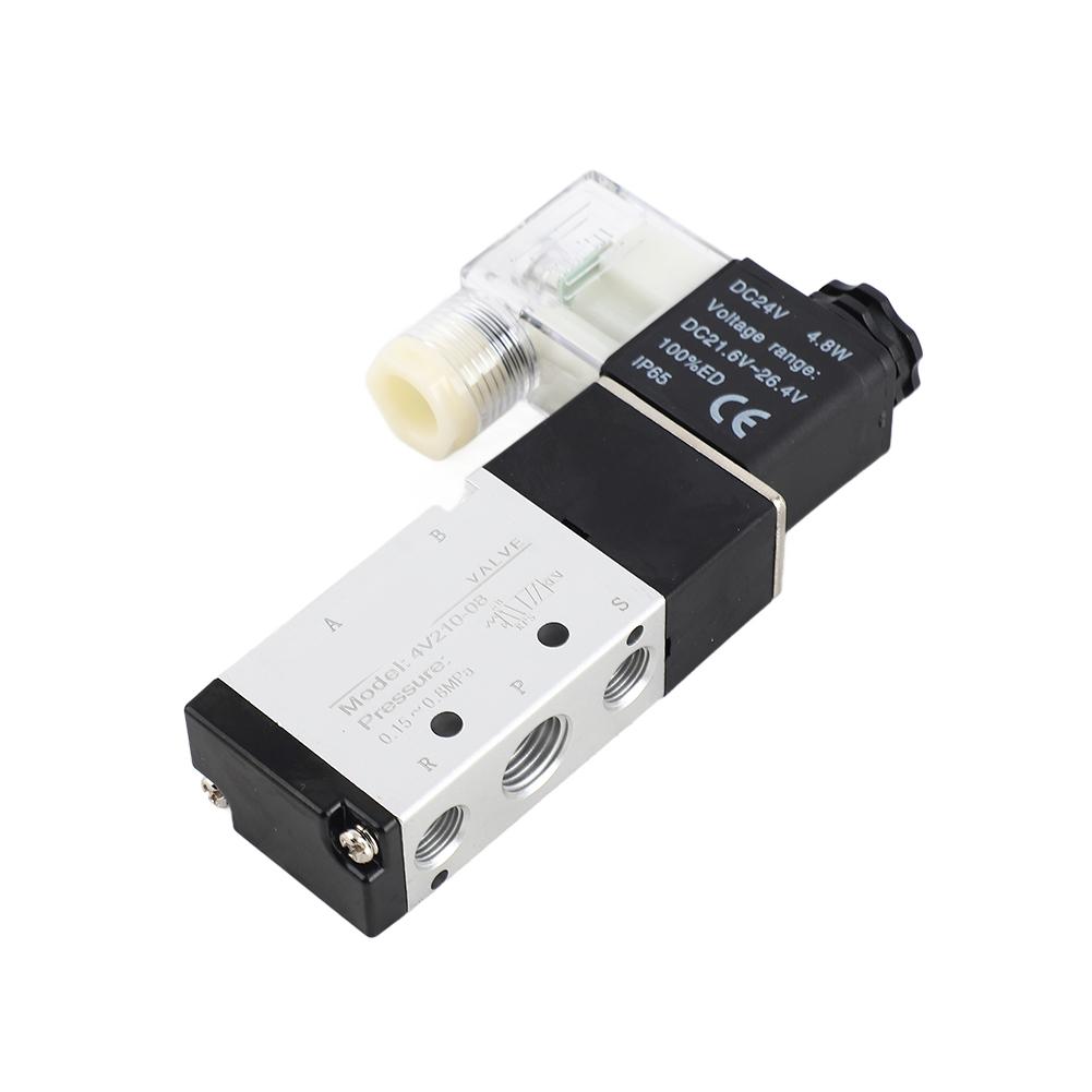 

2 Position 5 Way Pneumatic Solenoid Valve Aluminium Alloy Wear Proof Solenoid Valve Replacement Type 2
