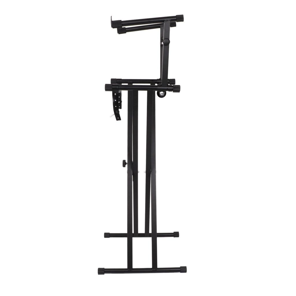 Elevated X-Frame Dual-Tube Keyboard Stand, Double-Layer for Two Keyboards
