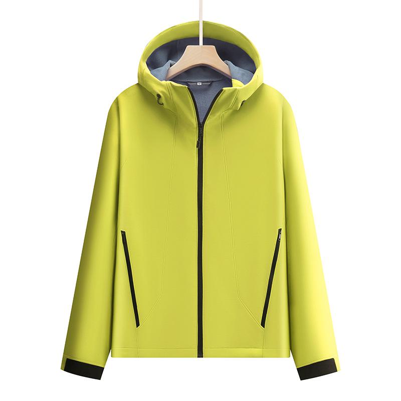 Unisex Soft Shell Fleece Ski Jacket - Waterproof, Stand Collar with Hood, Outdoor Sports and Workwear