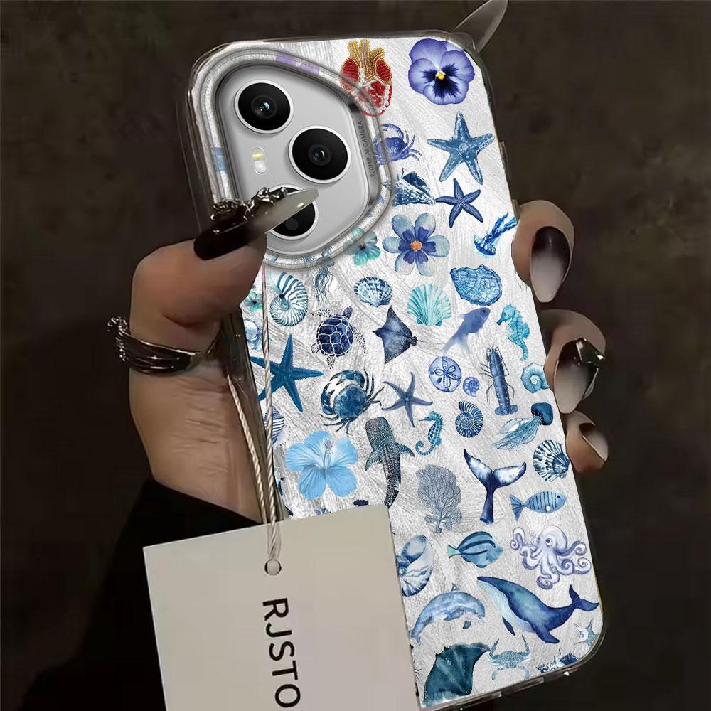 Marine Animal Flower Phone Case for Honor 400 200 90 Smart Pro Magic7 6 5 70 Lite X9a X9c X9b X8b X8a X8c X7c X6c X6b X6c Cover