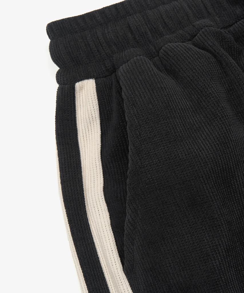 TOFFEE Double Side Line Track Vertical Pants (Black)