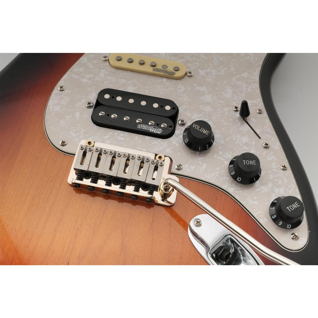 Musiclily Pro Style Tremolo Bridge with Stainless Steel Saddles and Full Steel Block for Japanese Imported Strat Black 10.8mm Two-Point Guitars,