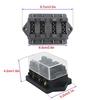 KILIGEN Universal Car Truck Vehicle 4 Way Line Car Medium Blade Fuse Box Block Holder Black 10pcs Blade Fuses (3A/5A/7.5A/10A/15A/20A/25A/30A/35A