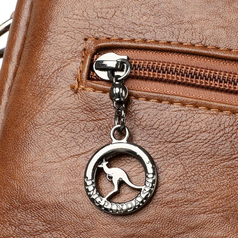 Multifunctional Backpack Women's Bag PU Shoulder Bag Solid Color Handbag