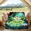1PC Custom Name Frog Pond Flannel Blanket Versatile,all-season Throw Suitable for the Living Room,bedroom,camping,travel,and Gift