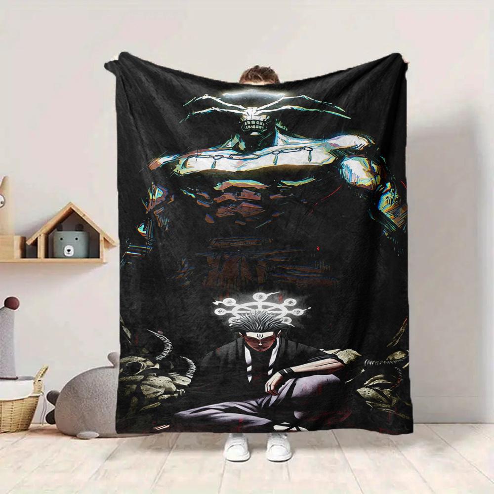 1Pc Darkness Power Confrontation Blanket Soft And Comfortable Casual Warm Camping Travel Christmas Halloween Xmas Gift M928283