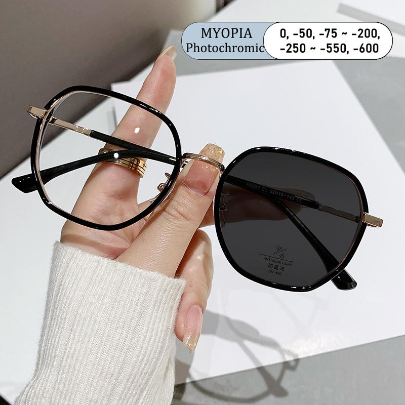 Fashion Anti-Blue Light Myopia Glasses Oversized Frame Cat Eye Glitter Presbyopic Custom Nearsighted Eyewear Men Women Optical