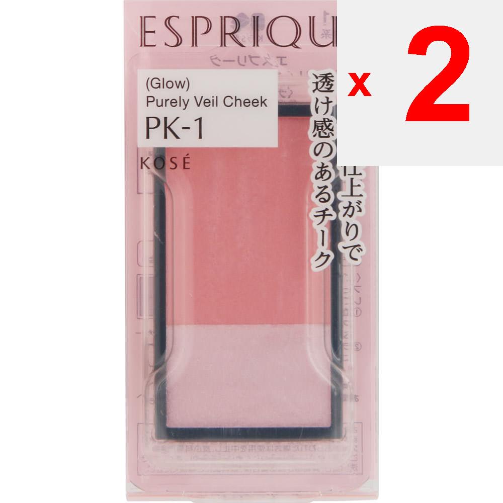 Kose ESPRIQUE Purely Veil Blush PK1 (soft Cream Pink) 3.3g Cheek Rouge, Highlighter, Shading Apply the Blood Color from the Center of the Cheeks To Th