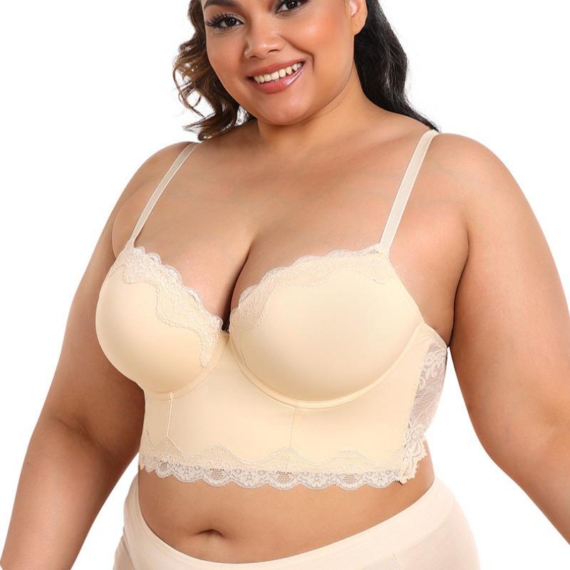 New High Support Body Shaping Vest Style Lace Beautiful Back Plus Size Bra