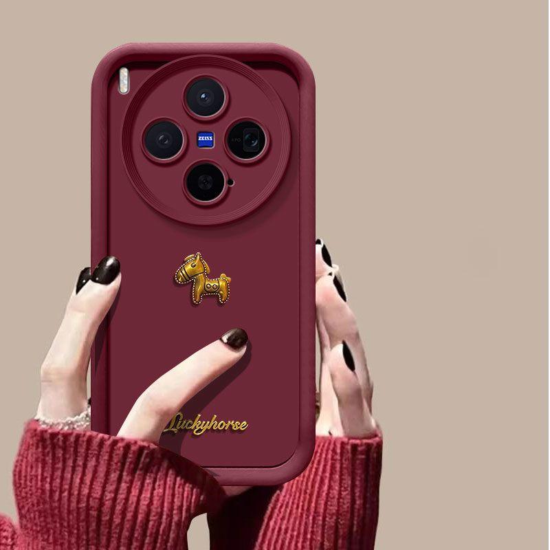 Uroczy Złoty Koń 3D Z Paskiem Etui Na Telefon Dla Vivo X300 X200 mini X200S X100 X100S Pro Ultra Pokrowiec V2509A