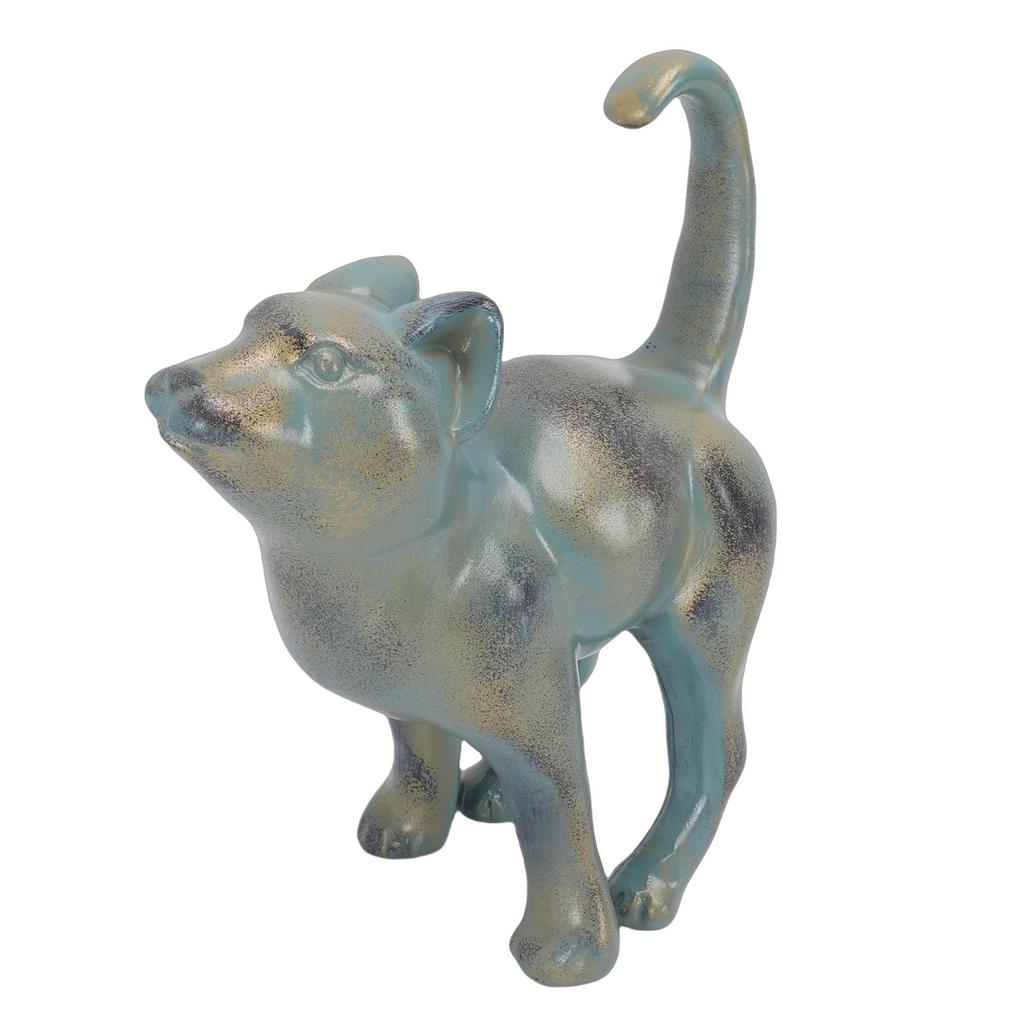 Resin Cat Statue Cute Small Cat Figurine Indoor Outdoor Ornament for Home Yard Lawn Porch Decoration