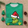 Women's Christmas Print Cardigan Long Sleeve Round Neck Knit Top