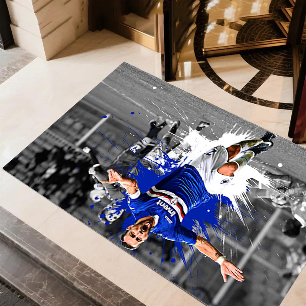 Sampdoria Player Celebration Floor Rug Office Rug Suitable for Bedrooms Playrooms Balcony Kitchen Anti-slip Rug Decorate Offices Best for Christmas