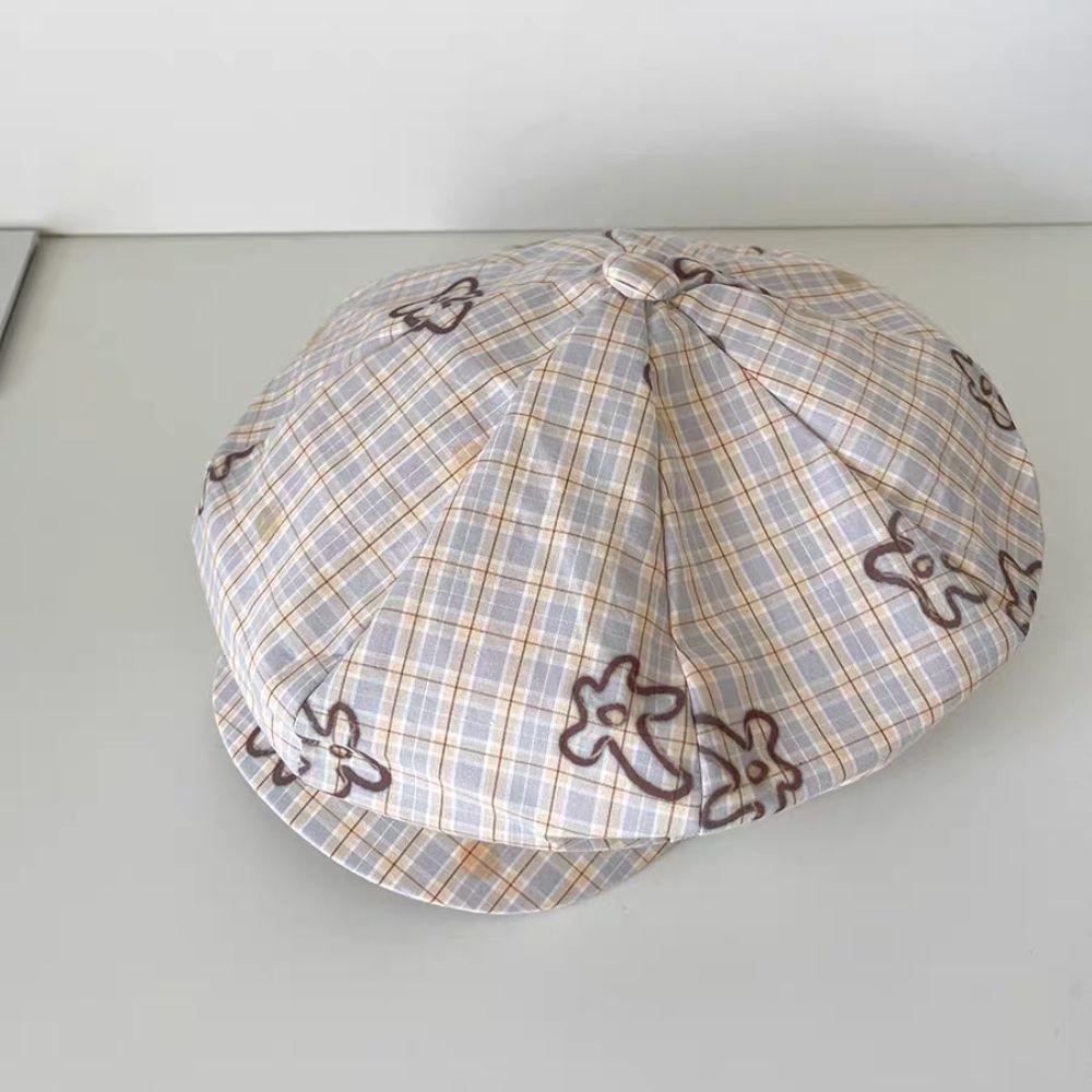Cartoon Flower Beret Sweet Y2k Painter Hat Personality Octagonal Hat  Spring Summer